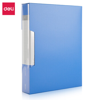得力(deli)5006ES  A4透明活页多层分页试卷夹文件夹插页袋80页资料册文件收纳册学生办公用 蓝色 12本装