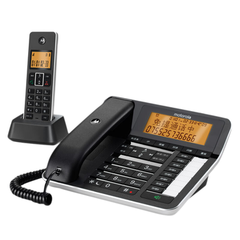 摩托罗拉（Motorola）录音电话机子母机 远距离无绳无线座机 电销固定电话16G 钢琴烤漆 办公家用领导经理电话 C7501RC