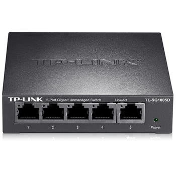 普联（TP-LINK）5口全千兆钢壳交换机 企业级交换器 4口监控网络网线分线器  金属机身 TL-SG1005D