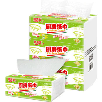 顺清柔厨房抽纸2层100抽*3包 加大加厚可吸油厨房用纸（200张/包） 