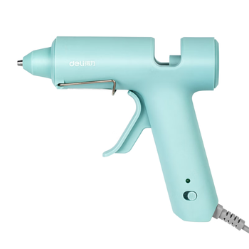 得力(deli)10W热熔胶枪恒温熔胶儿童家用多功能工具手工制作DIY套装生日开学礼物高粘胶枪附10根胶棒蓝