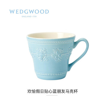 Wedgwood威基伍德 欢愉假日贴心蓝朋友马克杯