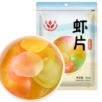 富昌 虾片500g 休闲零食 油炸虾片 膨化食品 海鲜海产干货 龙虾片