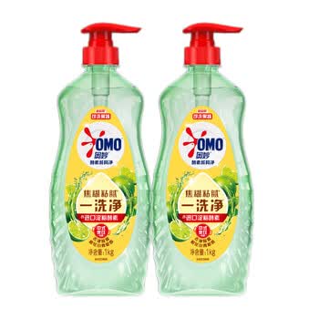 奥妙 酵素餐具净橙花小青柑香型1000G*2瓶 去污去油+去污湿巾单片