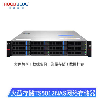 火蓝存储（hoodblue）TS5012万兆光纤nas网络存储服务器12机架式盘位磁盘阵列共享备份TS5012-RP-144TB