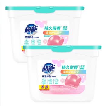 超能 生物护色因子持久留香 花漾护色洗衣凝珠 400g（50颗）*4盒装