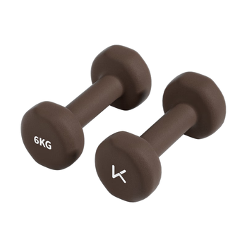 Keep哑铃男士健身家用彩色浸塑环保手铃亚铃肌肉训练琥珀棕6kg*2