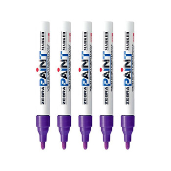 斑马牌（ZEBRA）油漆笔 油性记号笔 大号物流笔签名笔/马克笔 PAINT-MOP 紫色 5支装