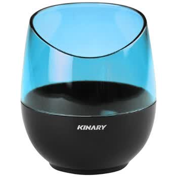 金得利(KINARY) 爱格笔筒 时尚创意桌面收纳盒简约笔桶 大容量防滑底座办公文具用品彩色透明 颜色随机SN002
