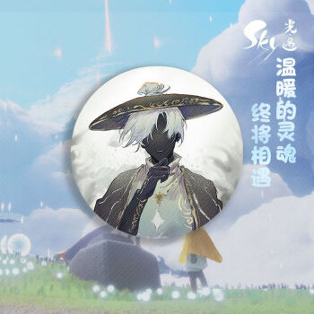 光遇徽章动漫周边角色胸章白鸟卡卡西胸针挂饰细闪磨砂学生漫展 箬笠
