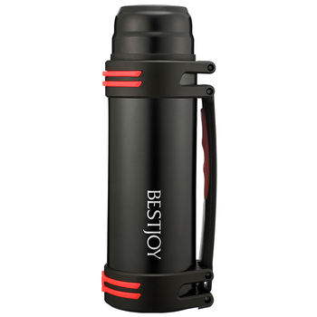 富光拾喜保温壶杯大容量304不锈钢男保温水壶车载户外便携旅行壶2.2L 黑色