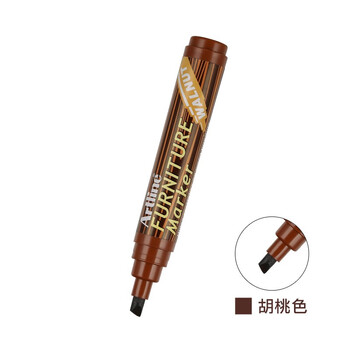 【开学必备】旗牌（Shachihata）Artline 木质家具木纹笔除旧翻新瑕疵划痕修补修复笔 方头 2.0-5.0mm WALNUT胡桃色 EK-95
