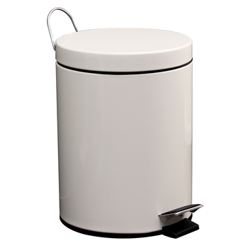 欧润哲垃圾桶脚踏带盖 小号5L圆形米白客厅卧室厨房卫生间家用内外双桶
