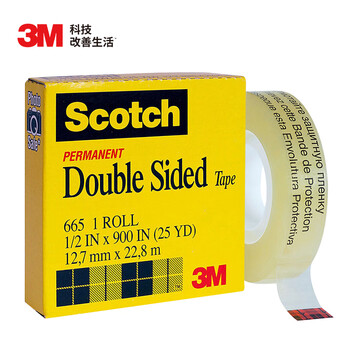 3M 思高 胶带 透明双面胶带 易撕透明 办公用品 12.7mm×22.8m 665