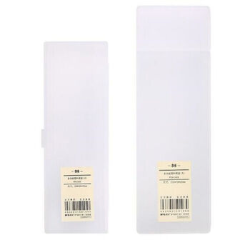 晨光文具ASB92275本味文具盒 简约透明磨砂塑料学生铅笔盒小号 24个/件 1件装