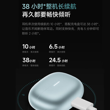 小米（MI）Redmi Buds 5 Pro真无线降噪耳机 入耳式 适用于安卓苹果手机 晴雪白