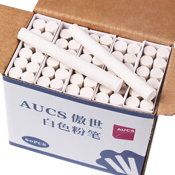 AUCS白色粉笔儿童涂鸦笔绿板黑板报专用粉笔教师教学 黑板擦学校老师幼儿园小学生练字黑板画专用