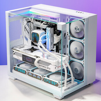半岛铁盒（PADO）白泽360MAX 白色海景房 ATX 台式机电脑主机箱（无A柱/三面玻璃/支持360水冷/7风扇位/4090显卡）