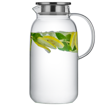 炊大皇 冷水壶大容量夏日解暑冷水壶 耐热防爆玻璃杯水果茶壶2.5L