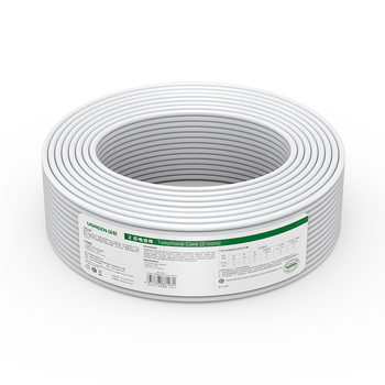 绿联2芯纯铜电话线 RJ11工程家装语音电话线 适用通信座机电话听筒连接线 100米 80103