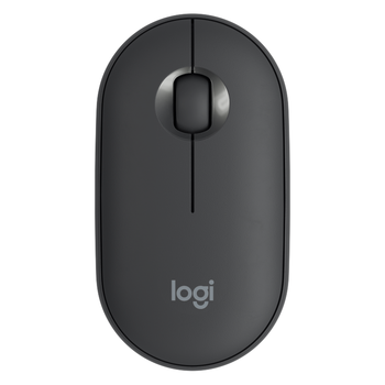 罗技（Logitech）时尚系列 PEBBLE鼠标 无线蓝牙鼠标 办公静音鼠标 女性鼠标对称鼠标 鹅卵石造型 石墨黑