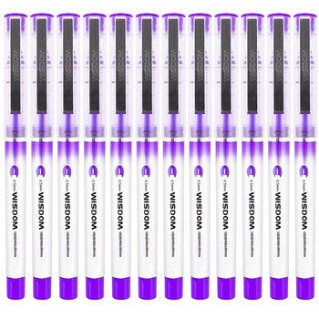宝克(BAOKE)BK118 品质直液式走珠笔全针管0.5mm中性笔 学生用水笔签字笔 紫色 12支/盒