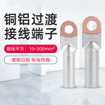 铸固 DTL铜铝鼻子 接线端子电缆铜接头铜铝裸端过渡连接线耳 DTL-400 (1只）