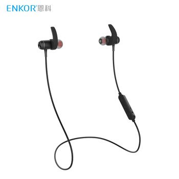 恩科（ENKOR）EB108 无线运动蓝牙耳机 磁吸线控通话入耳式耳塞式手机耳机通用 黑色