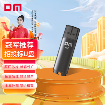 DM大迈 4GB USB2.0 U盘 PD204 黑色 招标投标小u盘 企业竞标电脑车载优盘