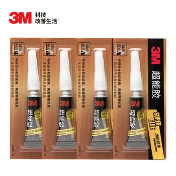 3M 胶水 透明快干胶 玻璃陶瓷木材金属塑料橡胶粘合速干胶水 AD118 4支装