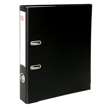 得力快劳夹5480 A4两孔活页夹打孔夹加厚型快劳夹文件夹  背宽55mm 黑色 5个装