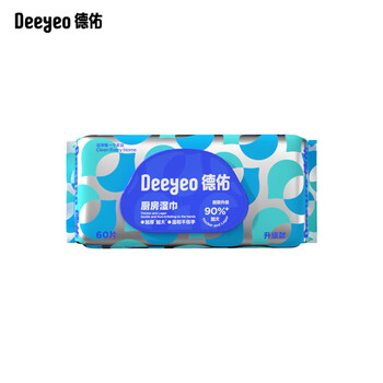 德佑 厨房湿巾60片*1包 加厚去油去污强力清洁