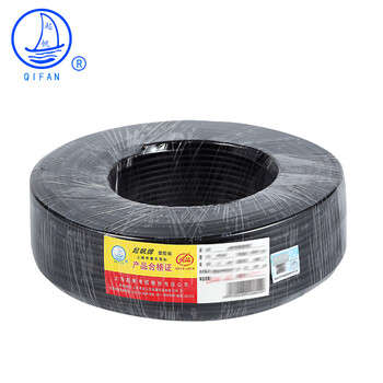 起帆电线电缆 RV1平方国标铜芯特软线 多股软线导体结构 黑色100米/卷