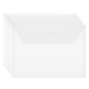 西玛（SIMAA）100个装 A4按扣学生透明文件袋 条纹加厚 防水试卷资料收纳袋 办公文件档案袋 文具 20881