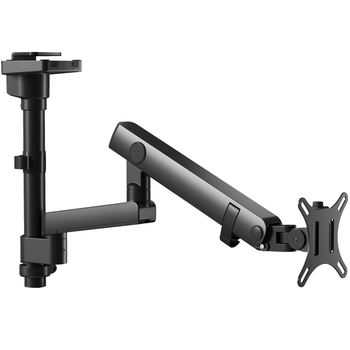 Brateck北弧 显示器支架 倒挂机械臂 电脑支架桌面夹式底座 倒装屏幕升降臂E500pd黑17-40吋 宿舍悬空托架