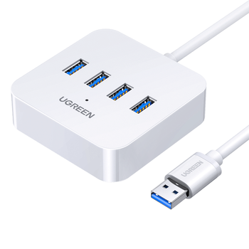 绿联USB3.0扩展器高速4口分线器 扩展坞HUB集线器 笔记本电脑一拖四多接口转换器延长线1.5米30221