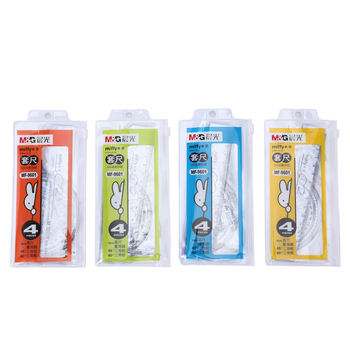 晨光(M&G)文具米菲套尺尺子套装小学生考试 4件套（直尺15cm+三角尺*2+量角器）MF9601中考高考