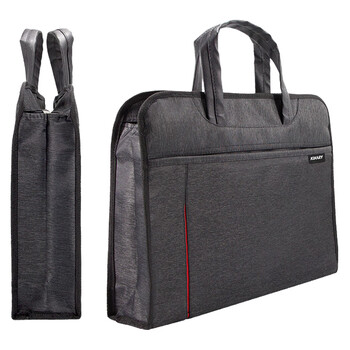 金得利 高质感布纹手提公事包 大容量双层事务包 商务男士手提包 内有多功能收纳袋 沉稳黑灰色 DC1912