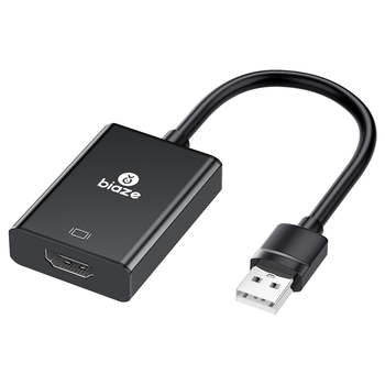 毕亚兹 USB转HDMI转换器连接线【无需重启】苹果笔记本外置显卡投影仪电脑接电视高清同屏线拓展USB坞