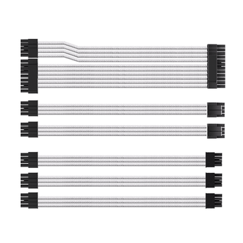 雷匠（RAYARTI）海韵/华硕等模组定制线白色套装（主板24PIN,CPU4+4PIN,显卡6+2PIN）