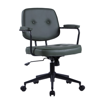 联丰（LIANFENG）人体工学老板皮椅久坐舒服家用办公椅电脑学习沙发转椅C-221绿色