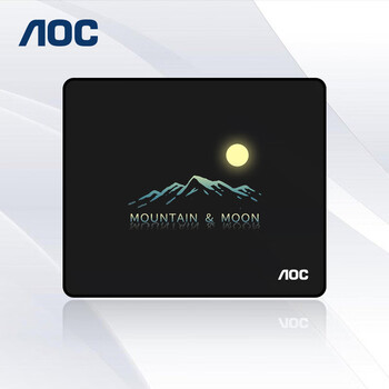 AOC电竞游戏办公鼠标垫中小号 300*250*3mm办公键盘电脑书桌垫M101/93山与月黑色