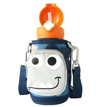 杯具熊（BEDDYBEAR）四叶草儿童保温杯四盖三用吸管水杯316不锈钢学生杯子630ML恐龙