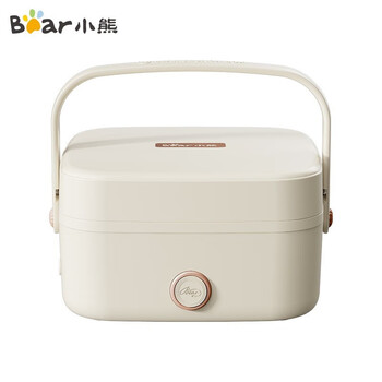 小熊（Bear）电热饭盒 加热饭盒 免注水便捷式低音恒温不粘内胆分隔饭盒 1.0L米黄色 DFH-D10Q1