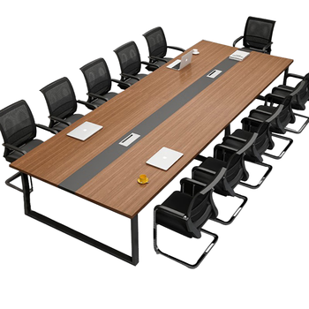 汉宏（HANHONG）办公会议桌长桌现代简约洽谈培训桌椅组合6/8/10人长方形办公桌