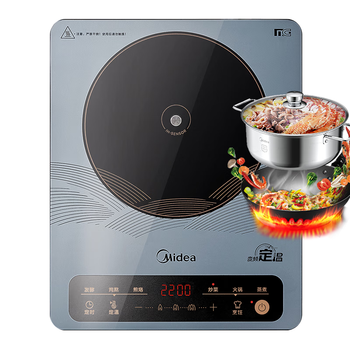 美的（Midea）电磁炉电陶炉 大功率家用耐用面板电磁灶火锅炉电池炉套装炒菜一套带锅配锅MC-22EB15