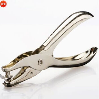 得力(deli)0114 6mm手握式全金属单孔打孔器打孔机银色单孔 12个装