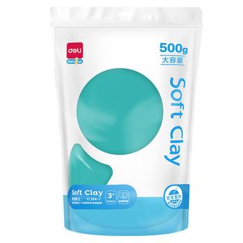 得力(deli)500g大包装超轻粘土 玩具婴幼儿沙滩彩泥橡皮泥大份量手工DIY黏土儿童开学文具生日礼物绿色
