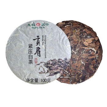 天福白茶100g天福茗茶贡眉白茶福建名茶白茶环保棉纸装买112饼装