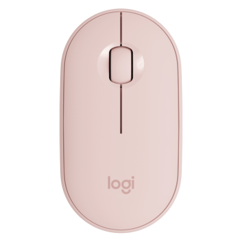 罗技（Logitech）时尚系列 PEBBLE鼠标 无线蓝牙鼠标 办公静音鼠标 女性鼠标对称鼠标 鹅卵石造型 玫瑰粉